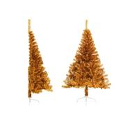 Demi sapin de Noël artificiel avec support doré 180 cm PET 344692