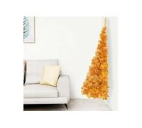 Demi sapin de Noël artificiel avec support doré 240 cm PET 344694