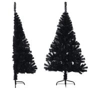 Demi Sapin de Noël artificiel - avec support - Noir 120 cm PVC MG273