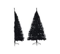Demi sapin de Noël artificiel avec support Noir 210 cm PVC 344678