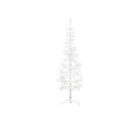vidaXL Demi sapin de Noël artificiel mince avec support – Blanc 120 cm