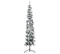 Demi Sapin de Noël Artificiel Mince avec Support Argenté 120 cm Arbre vidaXL