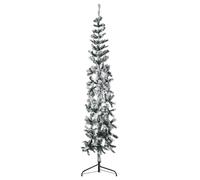 Demi Sapin de Noël Artificiel Mince avec Support Argenté 120 cm Arbre vidaXL