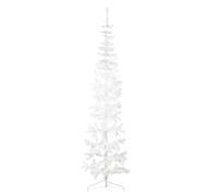Kunstkerstboom half met standaard smal 210 cm wit344567