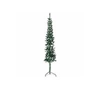 vidaXL Demi sapin de Noël artificiel mince 210 cm vert avec support
