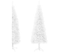 Demi sapin de Noël artificiel - MOTHINESSTO - 120 cm - Blanc - PVC - Support inclus