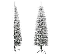 Demi sapin de Noël artificiel - MOTHINESSTO - 150 cm - Vert et blanc - PVC et acier - 176 pointes