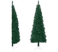 Demi sapin de Noël artificiel - MOTHINESSTO - 180 cm - Vert - PVC - Support inclus