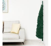 Demi sapin de Noël artificiel - MOTHINESSTO - 240 cm - Vert - PVC - Support inclus