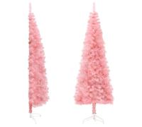 Demi sapin de Noël artificiel - MOTHINESSTO - Rose - 180 cm - PVC, acier - Support inclus