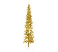 Demi-sapin de Noël doré - Décoration de vacances artificielle fine - 210 cm - Design mural peu encombrant avec 290 pointes - Matériau PVC durable - Décoration d'intérieur