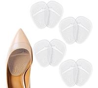 Demi Semelles Coussinet, 4 Paires Antidérapantes Coussinet Metatarsien, Coussinet Confort Chaussures Plantaire Transparence, Demi Semelle Silicone Avant Pied pour Femmes Semelles De Chaussure De Pied