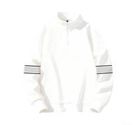 Demi-sweat-shirt à manches longues en polaire pour homme, coupe ample, décontracté pour le printemps et l'automne XL-4XL (blanc2 4XL)