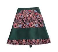 Demi-tablier de style ethnique avec poche avant - Tablier de taille en coton respirant pour homme et femme - Tablier de cuisine rayé pour cuisine, restaurant ou nettoyage quotidien, vert militaire