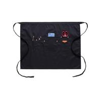 Demi-tablier de style ethnique avec poche avant - Tablier de taille en coton respirant pour homme et femme - Tablier de cuisine rayé pour cuisine, restaurant ou nettoyage quotidien, Noir 8, taille