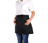 Demi Tabliers, Tablier de Cuisine Court Unisex avec 2 Poche Tabliers Taille de Restaurant de Cuisine, Tablier Demi-Court pour Serveuse de Serveur pour Cuisiner Bistro Restaurant Maison Café (Noir)