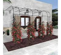 Demi treillis d'arche de jardin d'extérieur pour plantes grimpantes - Arbor de mariage en métal, treillis décoratif de terrasse, cadre de jardin de 90 x 240 cm pour décoration de pelouse et