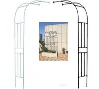 Demi treillis d'arche de jardin en métal noir, 10 tailles, tonnelle en métal pour plantes grimpantes, vigne et jasmin, pergola décorative pour terrasse, garage et espaces extérieurs (H x l) 240 x 240