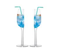 Demi verre à vin, verre à vin rouge transparent, demi-coupe à longue tige, verre à vin de forme divisée en deux, 140 ml, verre à vin coupé en deux, verre à vin