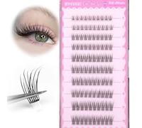 Demi-wispies Lot de 7 paires de faux cils en vison avec bande transparente russe - Aspect naturel - Léger - 13 mm - Invisible - Petits cils 3D