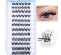 Demi-wispies Lot de 7 paires de faux cils en vison avec bande transparente russe - Aspect naturel - Léger - 13 mm - Invisible - Petits cils 3D