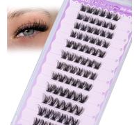 Demi-wispies Lot de 7 paires de faux cils en vison avec bande transparente russe - Aspect naturel - Léger - 13 mm - Invisible - Petits cils 3D