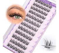 Demi-wispies Lot de 7 paires de faux cils en vison avec bande transparente russe - Aspect naturel - Léger - 13 mm - Invisible - Petits cils 3D