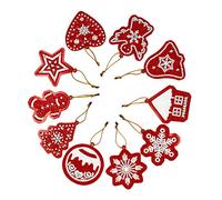 Demiawaking 10 PCS NoEl Diamond Painitng Pendentif Bricolage Porte-clés Arbre de NoEl de Bonhomme de Pain d'épice de Flocon de Neige Décorations de NoEl
