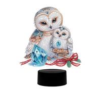 Demiawaking Diamond Painting - Veilleuse - Décoration de table - Motif animaux - Peinture diamant - Lampe de chevet LED - Décoration chouette et papillon - Kit DIY 5D - Lampe pour cadeau