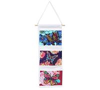 Demiawaking DIY Sac de Rangement Suspendu Mural Diamond Painting, 3 Poches Diamant Peinture Sac de Stockage pour Chambre, Salle de Bain, Cuisine, Salon (Papillon C)