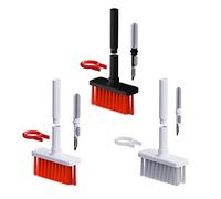 Demiawaking Kit de Brosse de Nettoyage pour Clavier et écouteurs d'Ordinateur, Multifonction Outils de Nettoyage pour Ordinateur Extracteur de Clavier Mécanique PC Portable Rouge