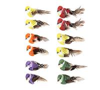Demiawaking Lot de 12 oiseaux artificiels colorés sur clips en mousse pour loisirs créatifs, jardin, décoration de fête