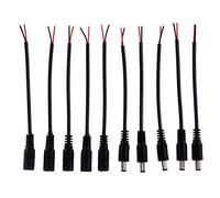Demiawaking Lot de 5 paires de connecteurs 5,5 mm x 2,1 mm 12 V CC mâle et femelle DC Connecteur Jack Adaptateur répartiteur pour bandes LED