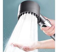 Demiawaking Pommeau de Douche Haute Pression, Douchette Douche Salle de Bain 4 Modes Réglable, Anti Calcaire Douchette Massant avec Stop Eau, Pommeau de Douche Économie d'Eau, SPA Pomme de Douche (A)