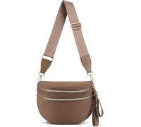 Demiawaking Sac Banane Femme Chic, Sac Bandoulière en Nylon pour Femme, Grande Capacité, Imperméable, avec Large Bandoulière Réglable, Disponible en Dix Coloris (Marron)