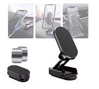 Demiawaking Support Téléphone Voiture Magnétique, Porte Téléphone Voiture Pliable Multifonction Rotatif à 720 °, Universel Support Telephone Voiture Compatible avec pour Tous Smartphones (Black)