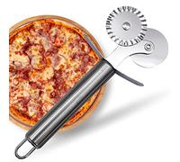 D'Emilia - Coupe de pâte et pizza double roue professionnelle en acier inoxydable pour utilisation en cuisine, roue double tranchante de 4 cm de diamètre, durable et facile à nettoyer