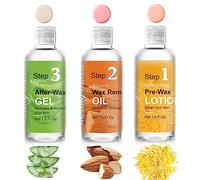 Demine Kit de Soin Pré-Cire et Repousse - Kit Professionnel pour Femmes à la Maison avec Nettoyant, Huile Décapante et Gel d'Aloe Vera Rafraîchissant Après-Cire