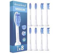 demirdental Lot de 8 Têtes de brosse de rechange compatibles avec Philips Sonicare, Medium, Blanc, remplace HX6018