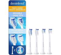 demirdental pack varié demirdental pour gencives sensibles, embouts très souples et gencives sensibles pour brosses Philips Sonicare, blanc, remplace HX6004/1