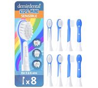 demirdental tête de brosse pour Philips Sonicare Kids tête de brosse enfants, Compact Mini pour les petites dents de lait, Enfants de 3 à 6 ans, remplace HX6038 HX6034, Bleu Foncé, Lot de 8