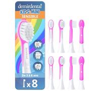 demirdental tête de brosse pour Philips Sonicare Kids tête de brosse enfants, Compact Mini pour les petites dents de lait, Enfants de 3 à 6 ans, remplace HX6038 HX6034, Magenta, Lot de 8