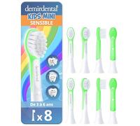 demirdental tête de brosse pour Philips Sonicare Kids tête de brosse enfants, Compact Mini pour les petites dents de lait, Enfants de 3 à 6 ans, remplace HX6038 HX6034, Vert, Lot de 8