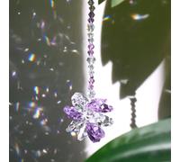 DEMIUKO Attrape Soleil en Cristal Violet Ornement à Suspendre Sun Catcher Prisme Cristal Attrape-Soleil pour Fenêtre Décoration Arc-en-Ciel pour Jardin Maison Lustre Intérieur de Voiture