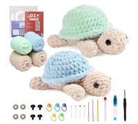 DEMIUKO Kit de Crochet avec Tutoriel 2 Tortues Crochet Kit Tricot Debutant Adulte Animaux Tricotin Manuel Fil à Crocheter pour Enfants Adultes Debutant Apprendre à Crocheter