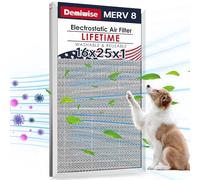 Demiwise MERV 8 Filtre à air électrostatique 40,6 x 63,5 x 2,5 cm - Filtres réutilisables en aluminium pour four AC/CVC, lavable, dure toute une vie, facile à nettoyer (taille réelle : 39,5 x 62,65 x