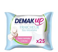 DEMK UP - Lingettes Douces pour Peaux Sèches, Nettoyage Frais à l’Eau Micellaire (Paquet 25) - Le lot de 3