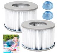 Demlaka Lot de 2 Cartouches filtrantes Whirlpool Filter MSpa, avec Couvercle de Protection, pour piscines gonflables, spas et jacuzzis.