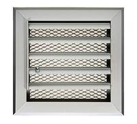 DEMLOU Grille d’Aération Aluminium - Ailettes Courbées Orientables Haut Milieu Bas - Flux d’Air Réglable - Avec Filet Arrière - Cadre Inclus - Ventilation Murale Intérieure et Extérieure - 15 x 15 cm.