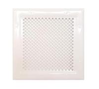DEMLOU - Grille d’Aération Blanche RAL9016 18 x 18 cm Carrée | Acier Galvanisé Perforé, Revêtement Poudré | Diffuseur de Chaleur et Grille de Ventilation Murale.